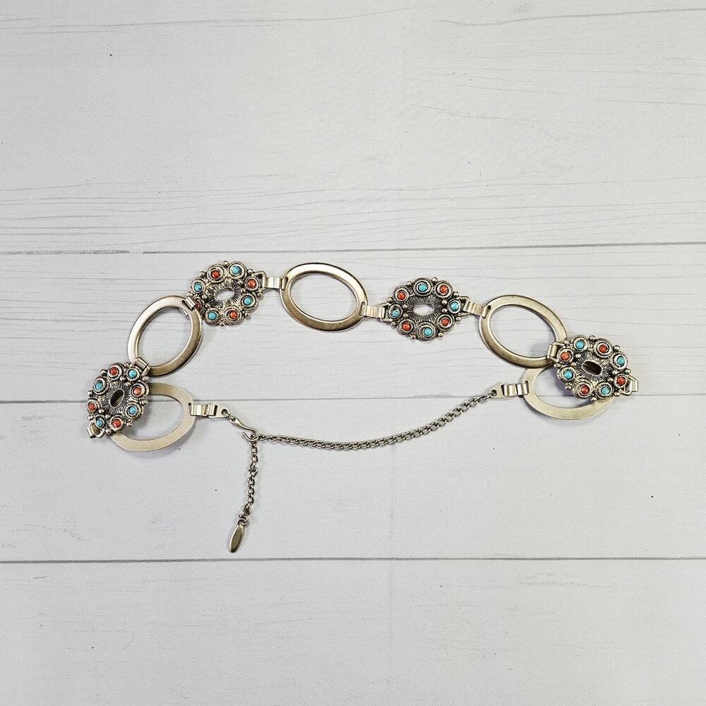 Waist Chain Belt Y2k Silver Beaded Metal Link Adjustable Euro
